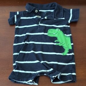 Carter's Navy and White Baby Romper
